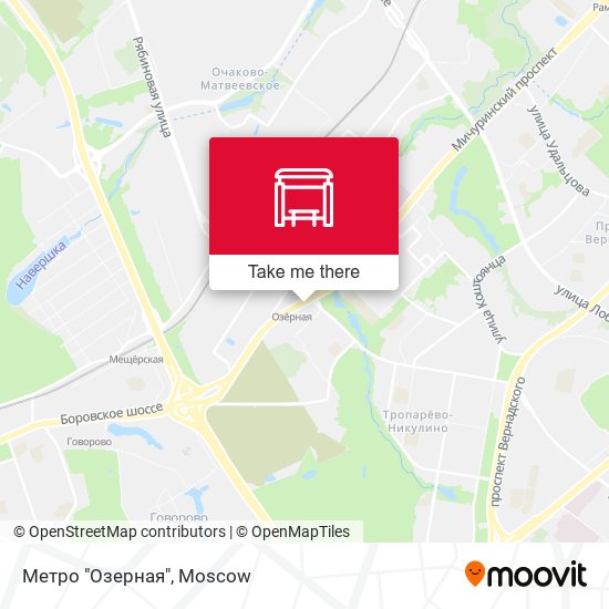 Метро "Озерная" map