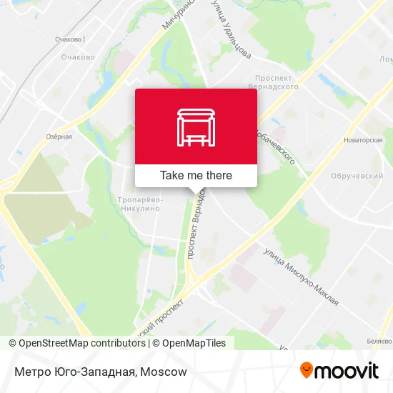 Метро Юго-Западная map