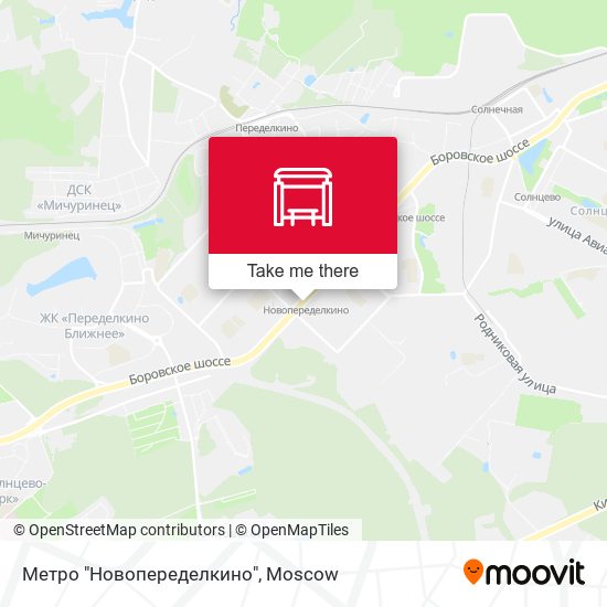 Метро "Новопеределкино" map