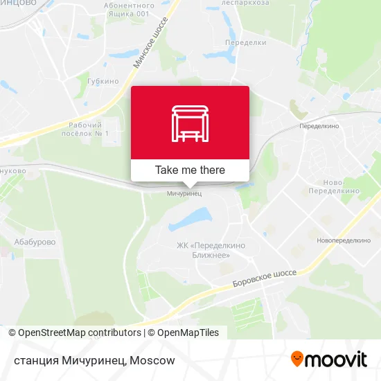 cтанция Мичуринец map