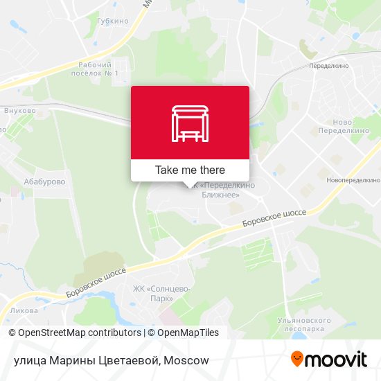 улица Марины Цветаевой map