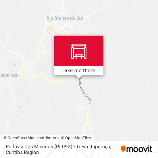 Mapa Rodovia Dos Minérios (Pr 092) - Trevo Itaperuçu