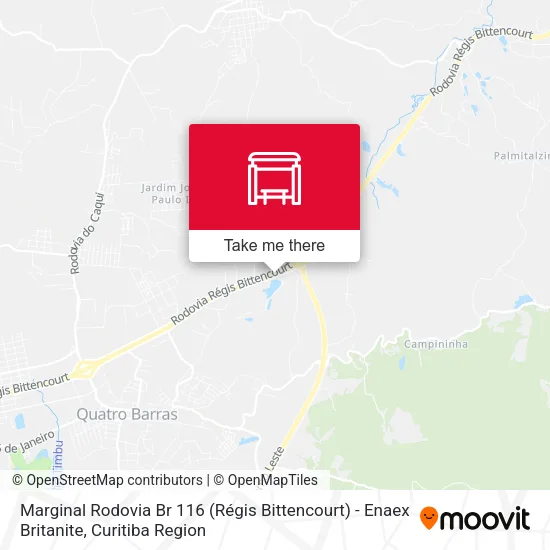 Marginal Rodovia Br 116 (Régis Bittencourt) - Enaex Britanite map