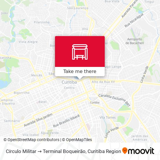 Mapa Círculo Militar → Terminal Boqueirão