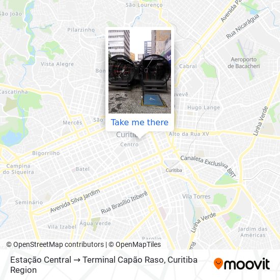 Estação Central → Terminal Capão Raso map