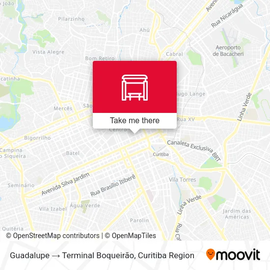 Guadalupe → Terminal Boqueirão map