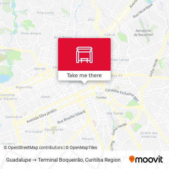 Guadalupe → Terminal Boqueirão map