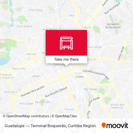 Guadalupe → Terminal Boqueirão map