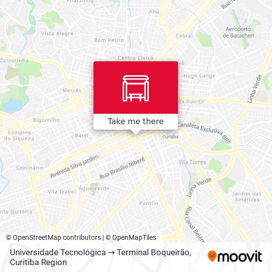Universidade Tecnológica → Terminal Boqueirão map