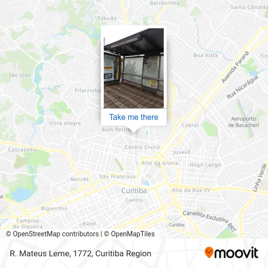 R. Mateus Leme, 1772 map