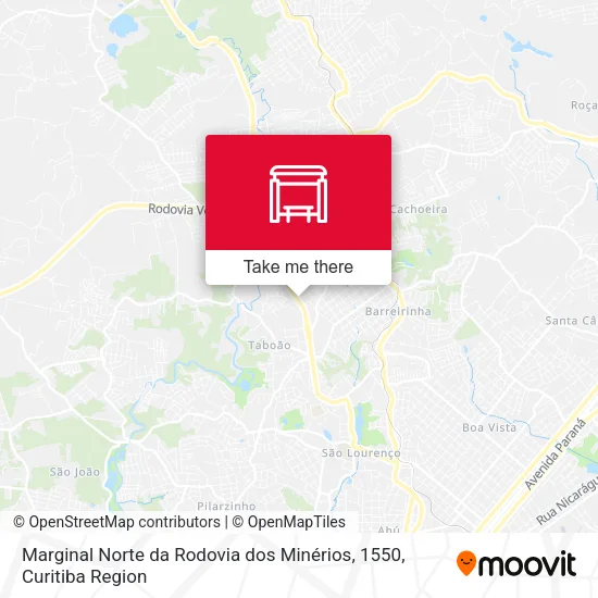 Marginal Norte da Rodovia dos Minérios, 1550 map