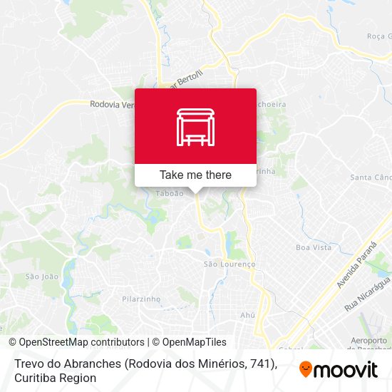 Trevo do Abranches (Rodovia dos Minérios, 741) map