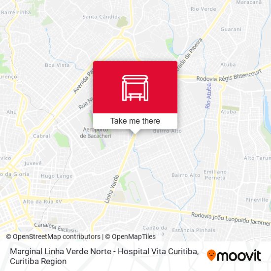 Mapa Marginal Linha Verde Norte - Hospital Vita Curitiba