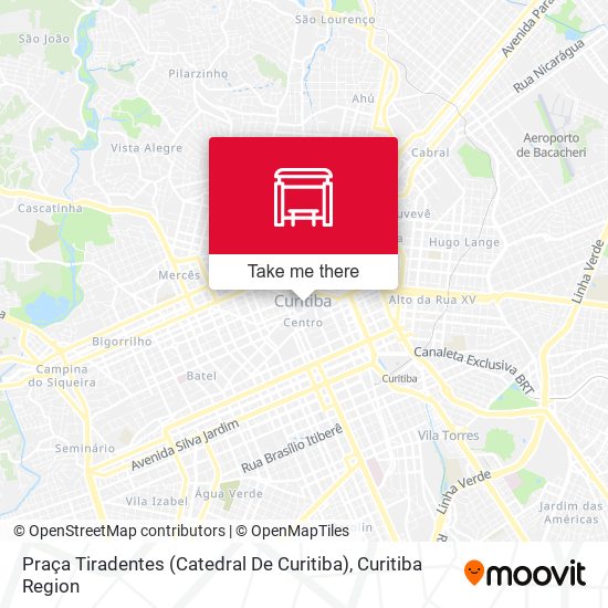Mapa Praça Tiradentes (Catedral De Curitiba)