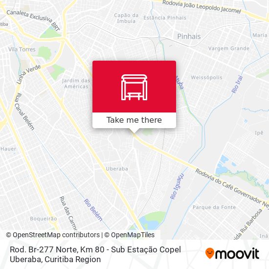 Mapa Rod. Br-277 Norte, Km 80 - Sub Estação Copel Uberaba