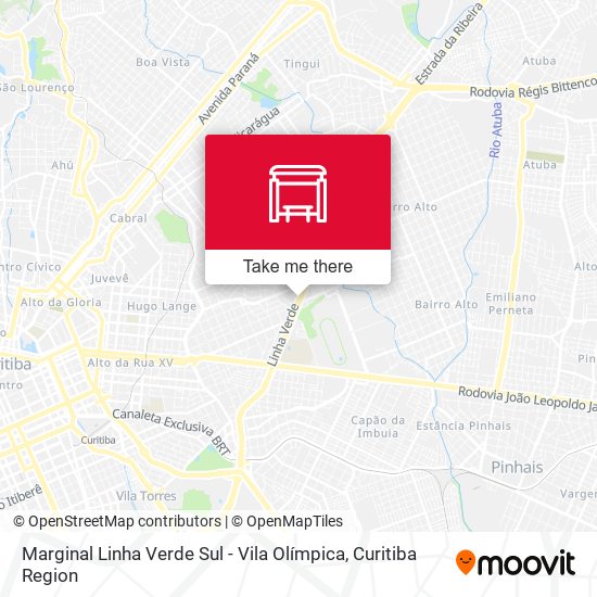 Marginal Linha Verde Sul - Vila Olímpica map