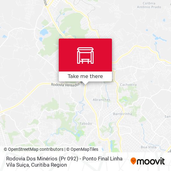 Rodovia Dos Minérios (Pr 092) - Ponto Final Linha Vila Suiça map