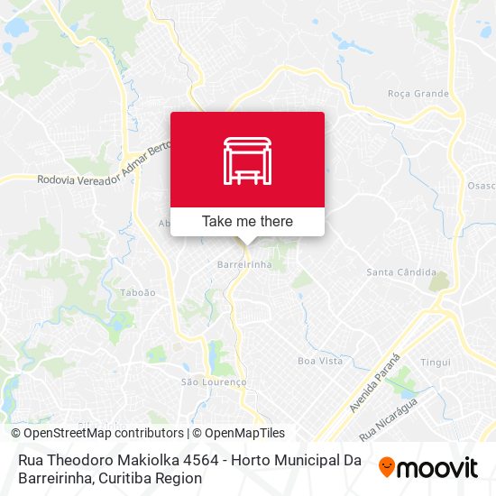 Mapa Rua Theodoro Makiolka 4564 - Horto Municipal Da Barreirinha