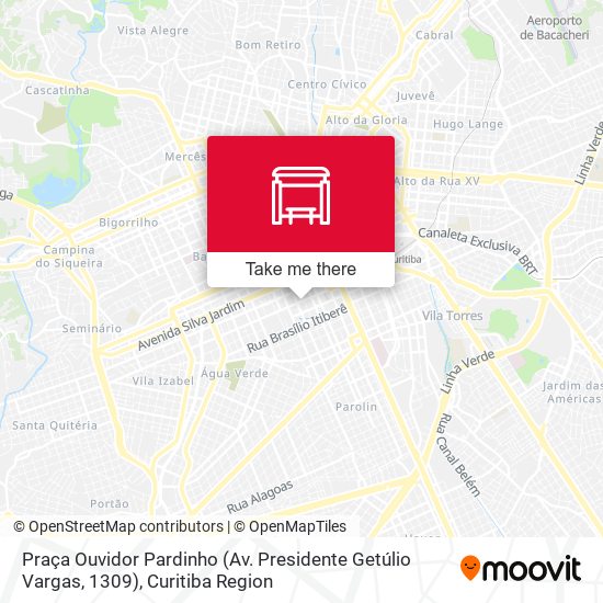 Mapa Praça Ouvidor Pardinho (Av. Presidente Getúlio Vargas, 1309)