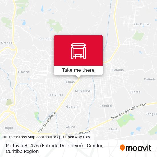 Rodovia Br 476 (Estrada Da Ribeira) - Condor map