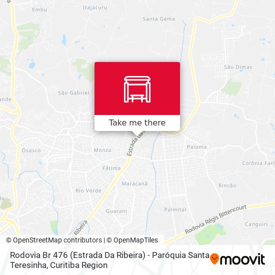 Rodovia Br 476 (Estrada Da Ribeira) - Paróquia Santa Teresinha map