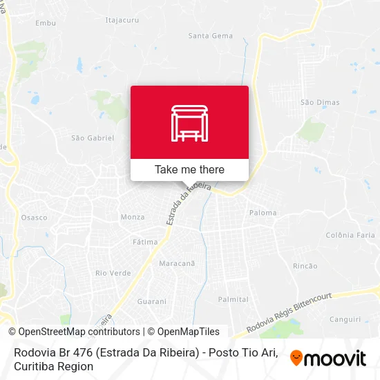 Rodovia Br 476 (Estrada Da Ribeira) - Posto Tio Ari map