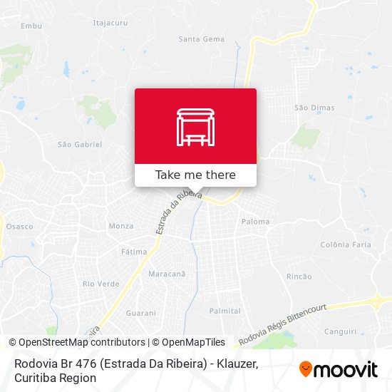 Mapa Rodovia Br 476 (Estrada Da Ribeira) - Klauzer