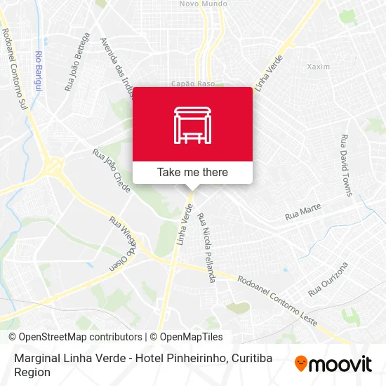 Marginal Linha Verde - Hotel Pinheirinho map