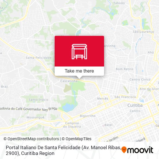 Mapa Portal Italiano De Santa Felicidade (Av. Manoel Ribas, 2900)