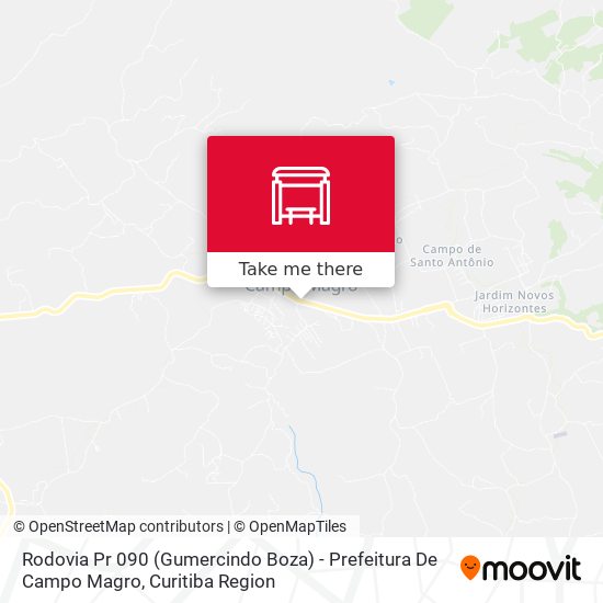 Rodovia Pr 090 (Gumercindo Boza) - Prefeitura De Campo Magro map