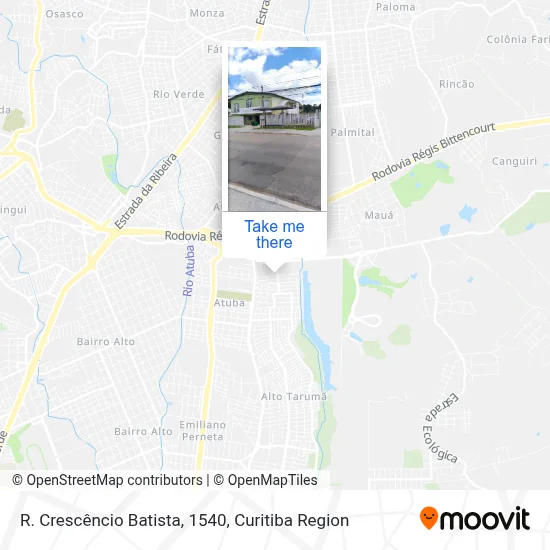 R. Crescêncio Batista, 1540 map