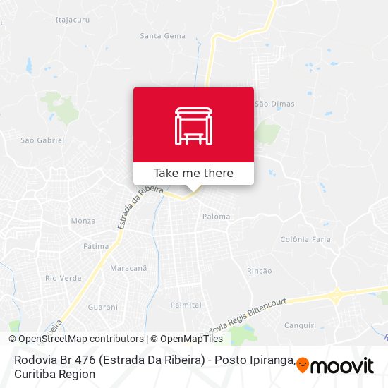 Mapa Rodovia Br 476 (Estrada Da Ribeira) - Posto Ipiranga