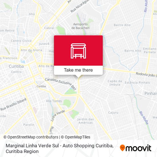 Mapa Marginal Linha Verde Sul - Auto Shopping Curitiba