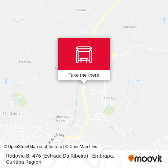 Rodovia Br 476 (Estrada Da Ribeira) - Embrapa map
