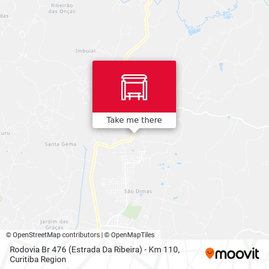 Mapa Rodovia Br 476 (Estrada Da Ribeira) - Km 110