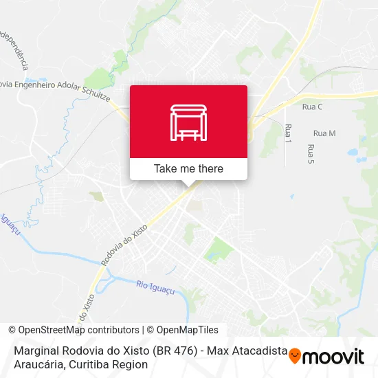Marginal Rodovia do Xisto (BR 476) - Max Atacadista Araucária map