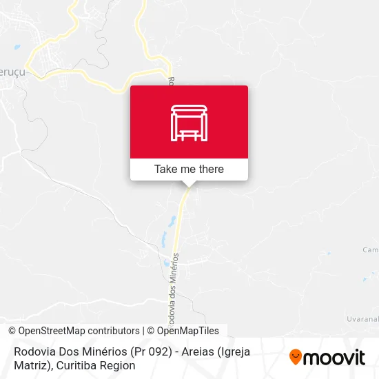 Rodovia Dos Minérios (Pr 092) - Areias (Igreja Matriz) map