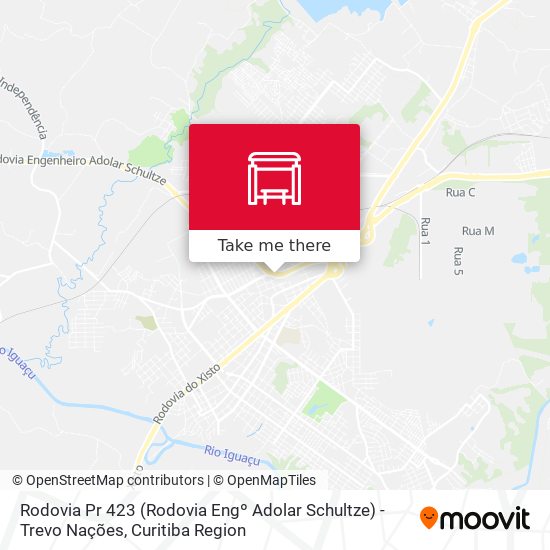 Rodovia Pr 423 (Rodovia Engº Adolar Schultze) - Trevo Nações map