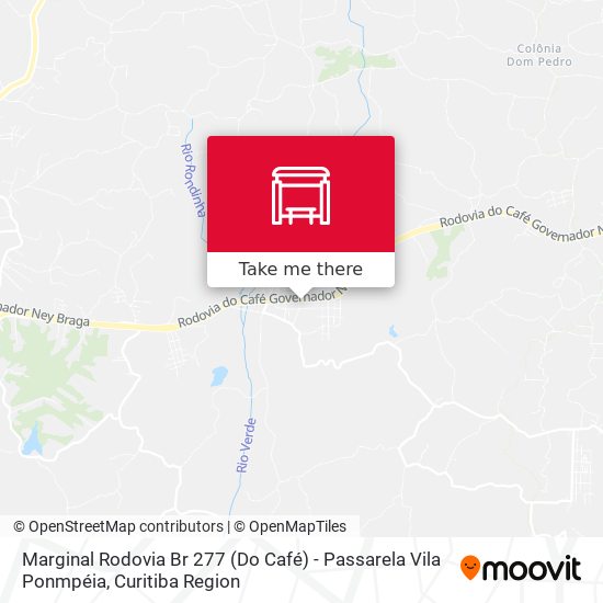 Mapa Marginal Rodovia Br 277 (Do Café) - Passarela Vila Ponmpéia