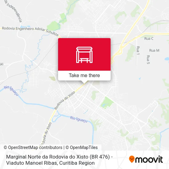 Marginal Norte da Rodovia do Xisto (BR 476) - Viaduto Manoel Ribas map