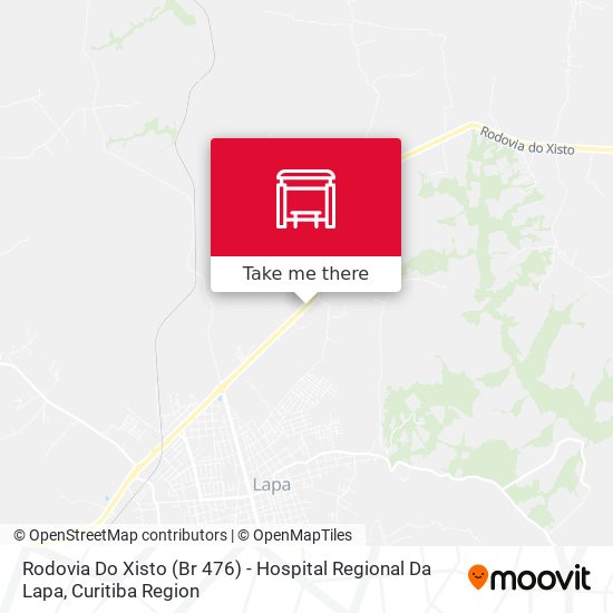 Mapa Rodovia Do Xisto (Br 476) - Hospital Regional Da Lapa