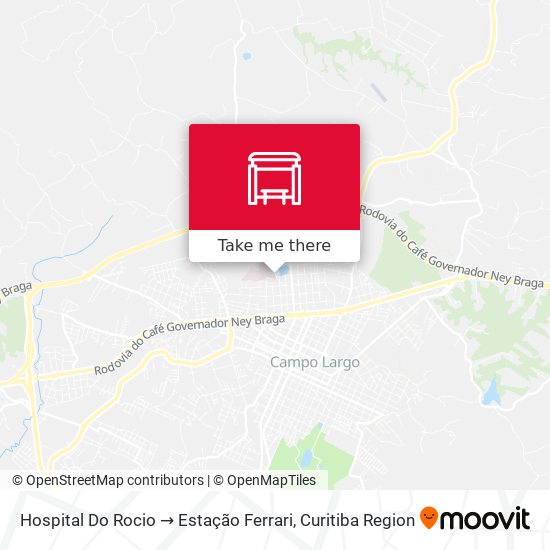 Hospital Do Rocio → Estação Ferrari map