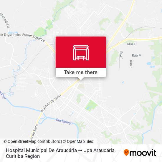 Mapa Hospital Municipal De Araucária → Upa Araucária