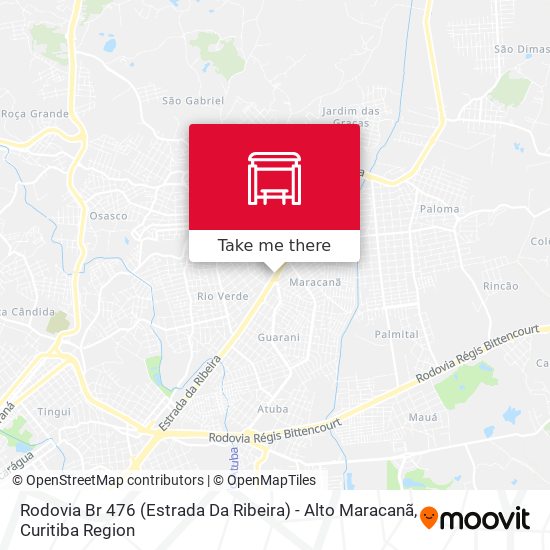 Mapa Rodovia Br 476 (Estrada Da Ribeira) - Alto Maracanã