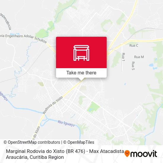 Marginal Rodovia do Xisto (BR 476) - Max Atacadista Araucária map