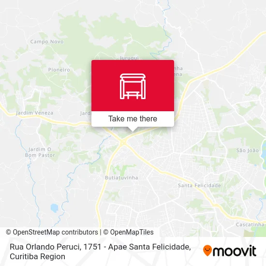 Rua Orlando Peruci, 1751 - Apae Santa Felicidade map