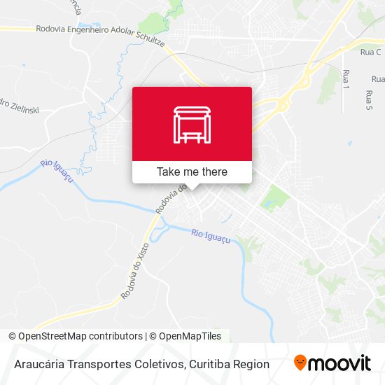 Mapa Araucária Transportes Coletivos