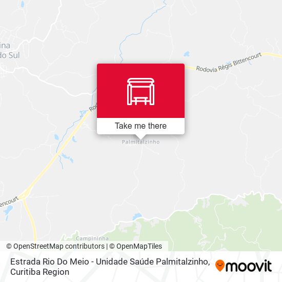 Estrada Rio Do Meio - Unidade Saúde Palmitalzinho map