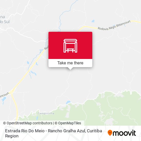 Mapa Estrada Rio Do Meio - Rancho Gralha Azul