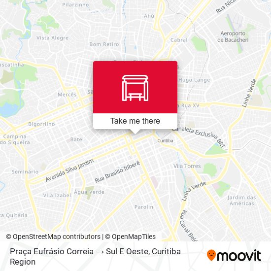 Praça Eufrásio Correia → Sul E Oeste map